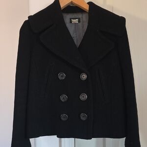 J. Crew Classic Black Peacoat